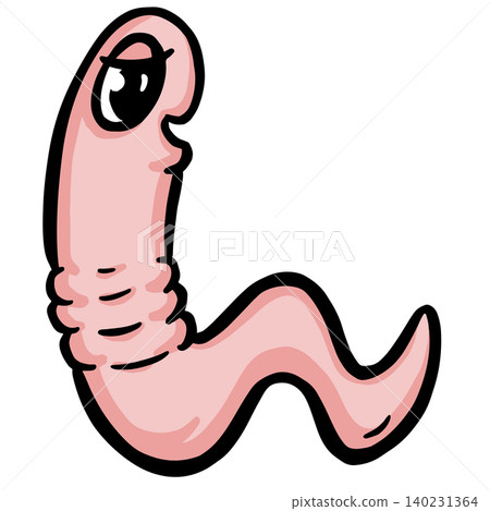 Cute cartoon worm pink vector illustration Cute cartoon worm pink vector illustration 140231364
