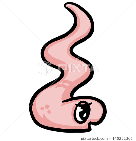 Cute cartoon worm pink vector illustration Cute cartoon worm pink vector illustration 140231365