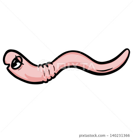 Cute cartoon worm pink vector illustration Cute cartoon worm pink vector illustration 140231366
