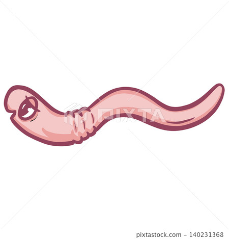Cute cartoon worm pink vector illustration Cute cartoon worm pink vector illustration 140231368