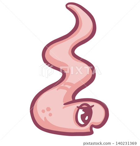 Cute cartoon worm pink vector illustration Cute cartoon worm pink vector illustration 140231369