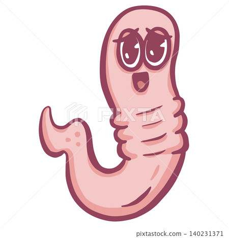 Cute cartoon worm pink vector illustration Cute cartoon worm pink vector illustration 140231371