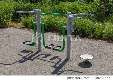 Outdoor Gym Stepper Machine in Public Park Outdoor Gym Stepper Machine in Public Park 140231453