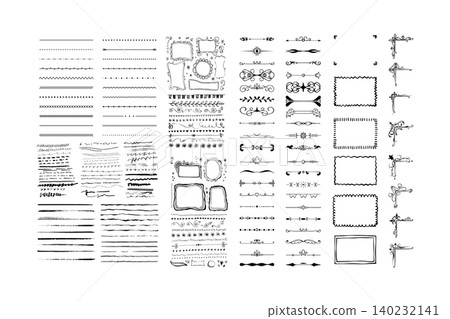 Vintage Decorative Borders Frames and Dividers Collection. 140232141
