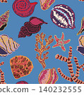 seamless pattern with shells 140232555