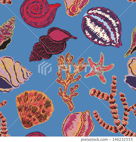seamless pattern with shells seamless pattern with shells 140232555
