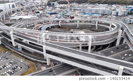 城市地區複雜的交通網絡與交會景觀 城市地區複雜的交通網絡與交會景觀 140233414