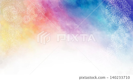 水彩背景和煙火邊框 水彩背景和煙火邊框 140233710