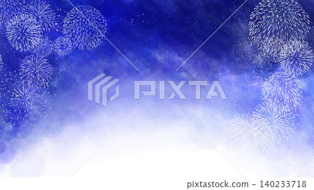 Watercolor background and fireworks frame Watercolor background and fireworks frame 140233718