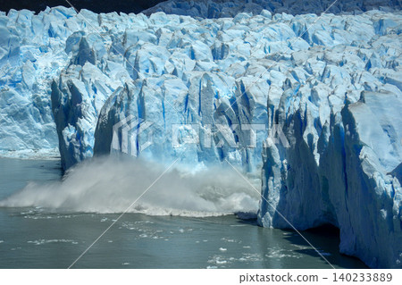 ice melting and falling perito moreno glacier argentina view ice melting and falling perito moreno glacier argentina view 140233889