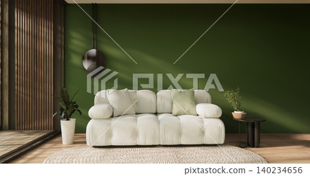 Minimalist Green Living Room Interior Design have sofa modern and decoration. 3D rendering 140234656