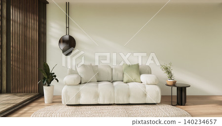 Mock up empty japanese on Modern room gray color tone interior modern japandi style.3D rendering Mock up empty japanese on Modern room gray color tone interior modern japandi style.3D rendering 140234657