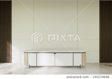 shelf wall Built-in mock up minimalist, room white modern style,Empty white wall on granite floor.3D rendering shelf wall Built-in mock up minimalist, room white modern style,Empty white wall on granite floor.3D rendering 140234686