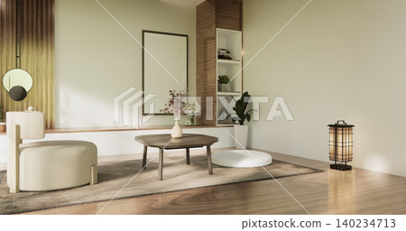 Mock up Cabinet and panel wall design on empty room with decoration ,lamp, plants .3D rendering Mock up Cabinet and panel wall design on empty room with decoration ,lamp, plants .3D rendering 140234713