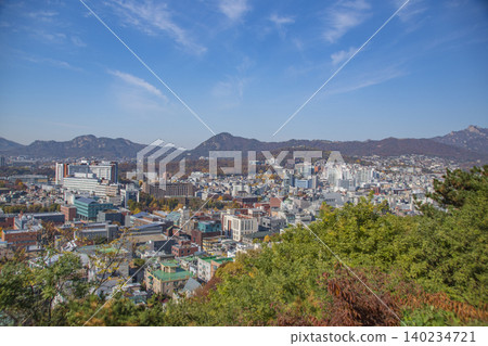 A view of Naksan Park in Seoul, South Korea A view of Naksan Park in Seoul, South Korea 140234721