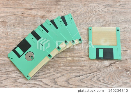floppy disk old technology for saving data arranging on table floppy disk old technology for saving data arranging on table 140234840