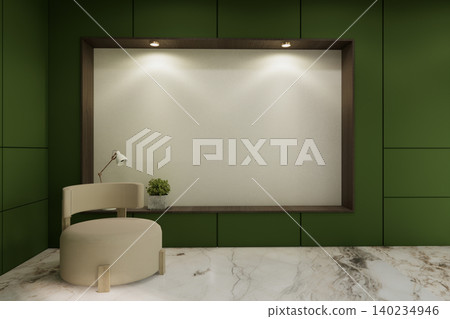 Minimalist Green Living Room Interior Design have sofa modern and decoration. 3D rendering Minimalist Green Living Room Interior Design have sofa modern and decoration. 3D rendering 140234946