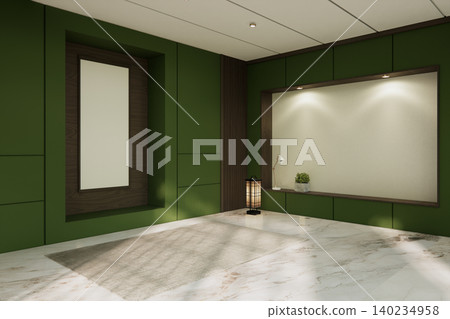 Minimalist Green Living Room Interior Design have sofa modern and decoration. 3D rendering Minimalist Green Living Room Interior Design have sofa modern and decoration. 3D rendering 140234958