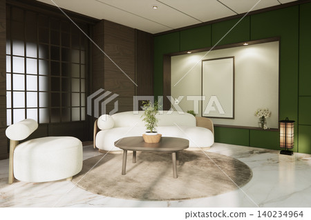 Minimalist Green Living Room Interior Design have sofa modern and decoration. 3D rendering Minimalist Green Living Room Interior Design have sofa modern and decoration. 3D rendering 140234964