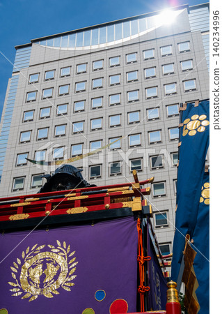 The floats of the Sendai Aoba Festival adorn the city of Sendai. 140234996