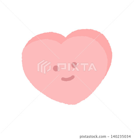 Cute hand-drawn pink smiling heart - Illustration material for decorative elements related to love, emotions, and mental health. Cute hand-drawn pink smiling heart - Illustration material for decorative elements related to love, emotions, and mental health. 140235034