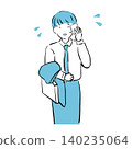 Simple illustration of a businessman sweating. 140235064