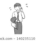 Simple monochrome illustration of a sweating businessman 140235110