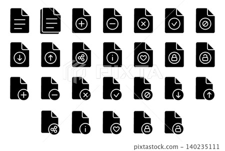 File and Document Icon Set - Glyph File and Document Icon Set - Glyph 140235111