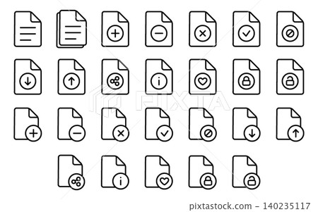 File and Document Icon Set - Line Outline File and Document Icon Set - Line Outline 140235117