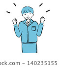 Simple illustration of a cheerful man in work clothes 140235155