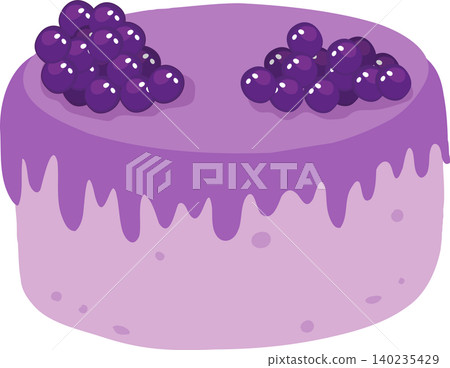 a purple cake topped with berries for birthday parties or festive celebrations, perfect for bakery designs, dessert menus, and cute dessert graphics a purple cake topped with berries for birthday parties or festive celebrations, perfect for bakery designs, dessert menus, and cute dessert graphics 140235429