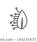 Green leaf integrated into a circuit board design template 140235473