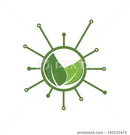 Green leaf integrated into a circuit board design template 140235475