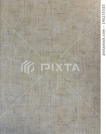 Beige linen fabric, coarse weave texture Beige linen fabric, coarse weave texture 140235583