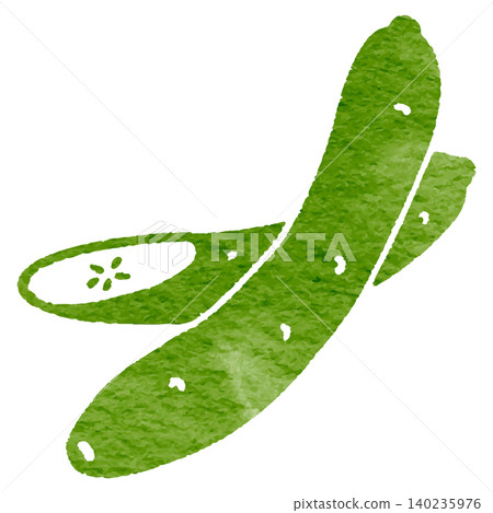 一幅簡單可愛的黃瓜水彩插畫。 一幅簡單可愛的黃瓜水彩插畫。 140235976