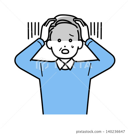 Illustration of a shocked senior man 140236647