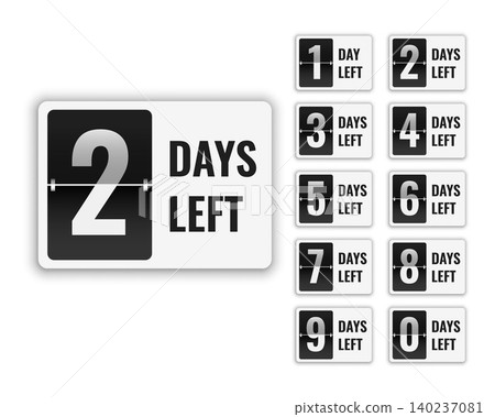 number of days left sign for sale and promotion 140237081