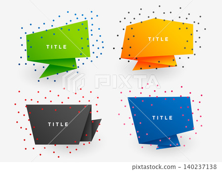 four colorful paper origami banners four colorful paper origami banners 140237138