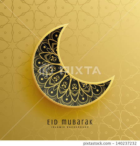 creative golden eid festival moon decoration background 140237232