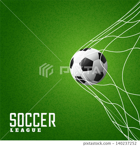 football hitting goal net background 140237252
