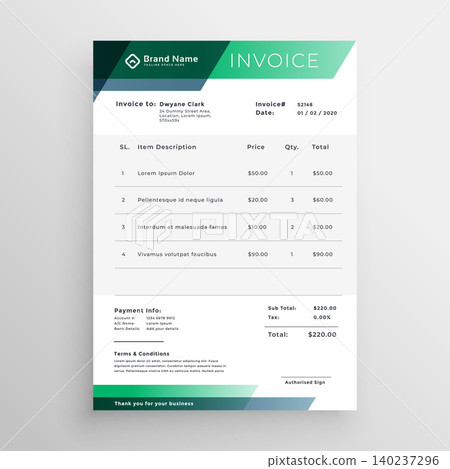 professional green geometric invoice template design professional green geometric invoice template design 140237296