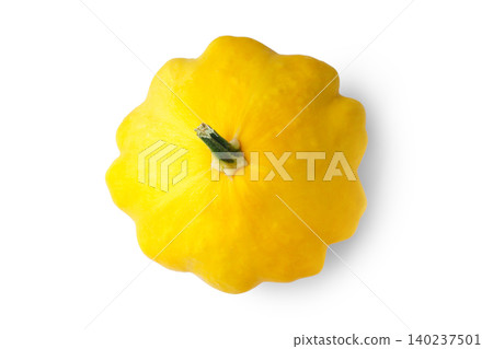 Fresh yellow pattypan, patisson squash isolated on white background, summer vegetable, healthy food Fresh yellow pattypan, patisson squash isolated on white background, summer vegetable, healthy food 140237501