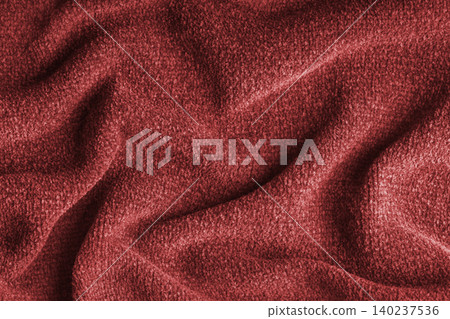 Red soft microfiber fabric texture background with folds and drapery. Background, wallpaper Red soft microfiber fabric texture background with folds and drapery. Background, wallpaper 140237536
