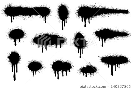 Paint splash texture with spray vector black for drip background splatter. Grunge isolated art with paint brush abstract for stain graffiti design. Graphic effect paint with illustration spray Paint splash texture with spray vector black for drip background splatter. Grunge isolated art with paint brush abstract for stain graffiti design. Graphic effect paint with illustration spray 140237865
