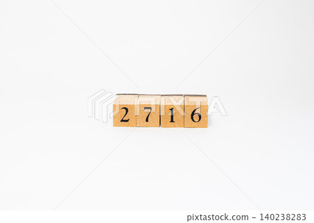 A four-digit number made of wooden blocks A four-digit number made of wooden blocks 140238283