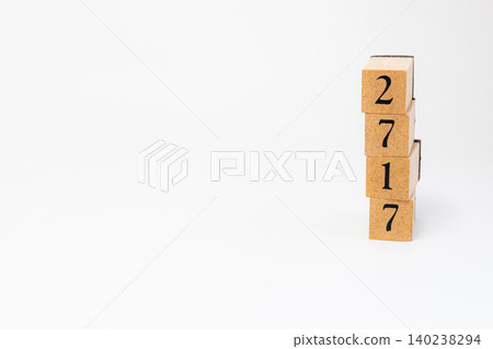 A four-digit number made of wooden blocks A four-digit number made of wooden blocks 140238294
