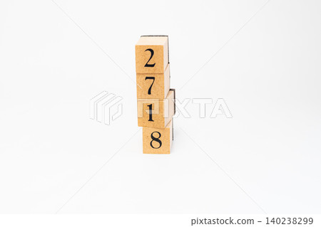 A four-digit number made of wooden blocks A four-digit number made of wooden blocks 140238299