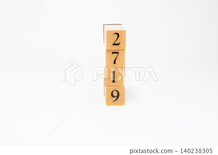 A four-digit number made of wooden blocks A four-digit number made of wooden blocks 140238305