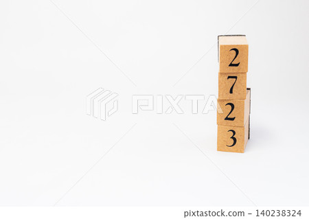 A four-digit number made of wooden blocks A four-digit number made of wooden blocks 140238324