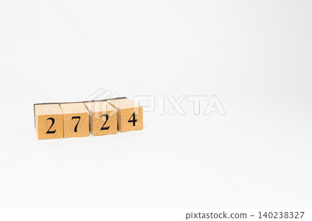 A four-digit number made of wooden blocks A four-digit number made of wooden blocks 140238327